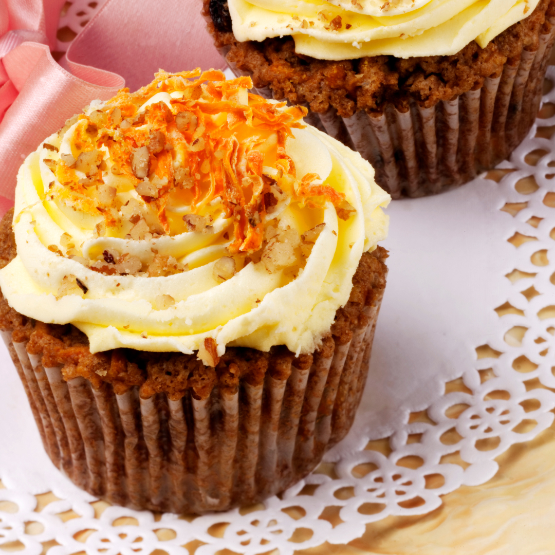 Carrot Cake Muffins with Yoghurt Frosting