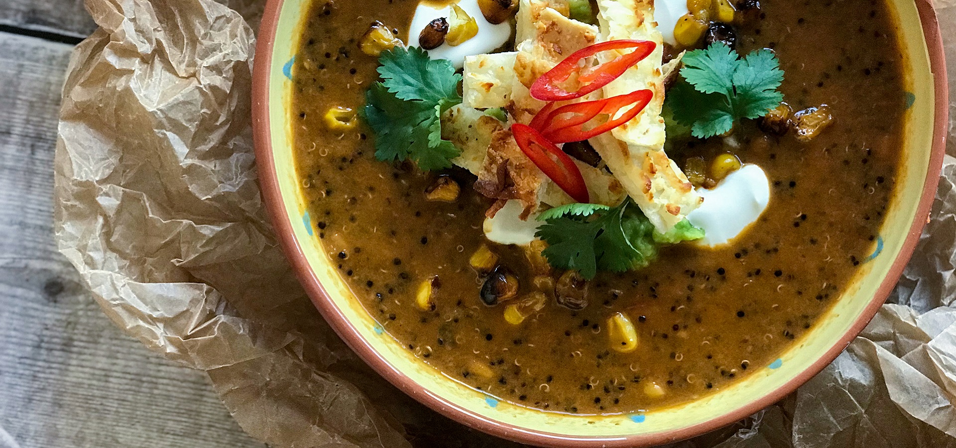Quinoa, Corn & Tortilla Soup